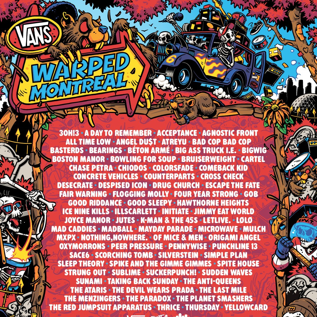 VANS WARPED TOUR Montreal 2026 COMPLETE SETLIST PLAYLIST