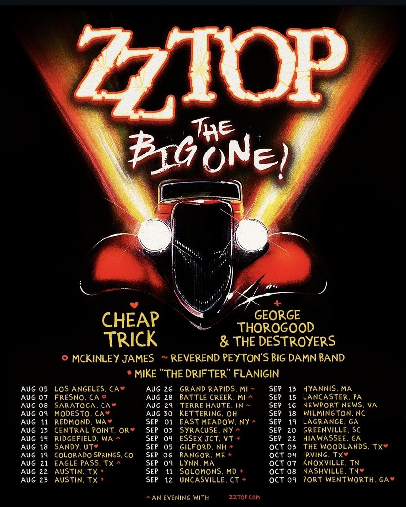 ZZ TOP THE BIG ONE! US 2026 SETLIST PLAYLIST