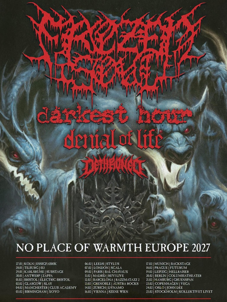 FROZEN SOUL NO PLACE OF WARMTH EUROPE 2027 SETLIST PLAYLIST