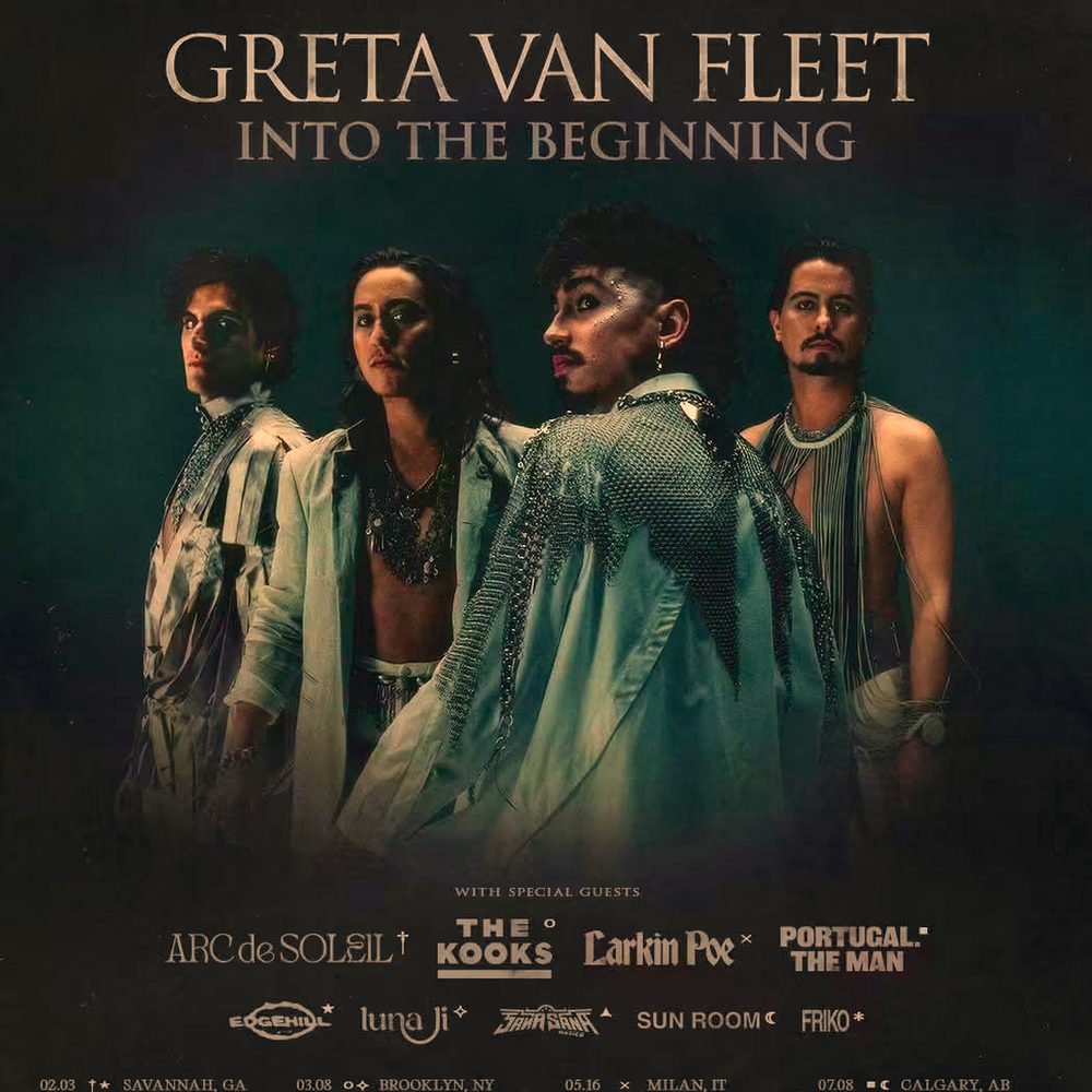 GRETA VAN FLEET INTO THE BEGINNING WORLD TOUR 2027 SETLIST PLAYLIST