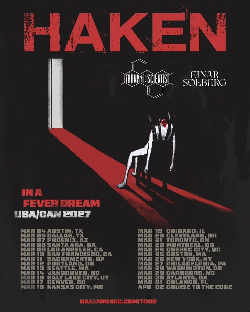 HAKEN IN A FEVER DREAM USA/CAN 2027 SETLIST PLAYLIST