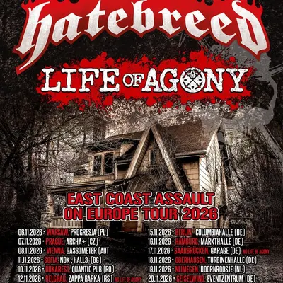HATEBREED EAST COAST ASSAULT ON EUROPE TOUR 2026 SETLIST PLAYLIST