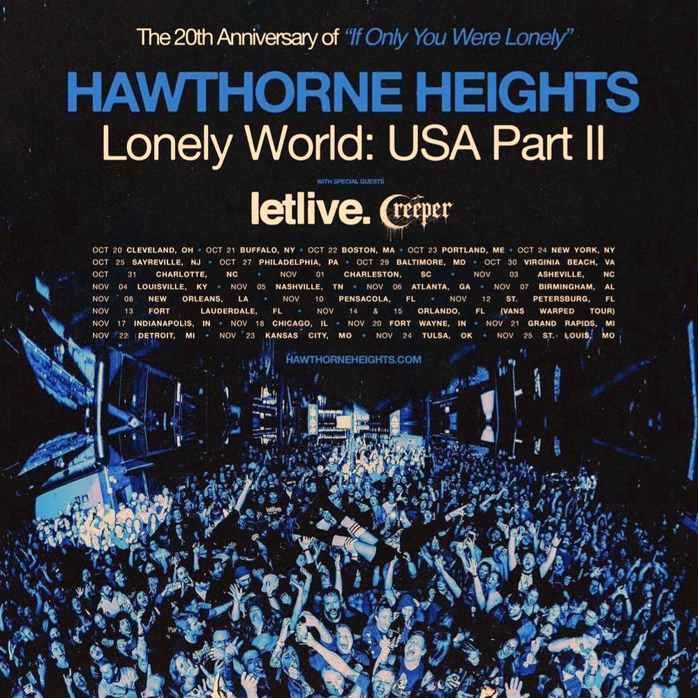 HAWTHORNE HEIGHTS LONELY WORLD: USA PART II 2026 Setlist Playlist