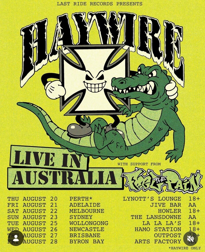 HAYWIRE LIVE IN AUSTRALIA 2026 Setlist Playlist