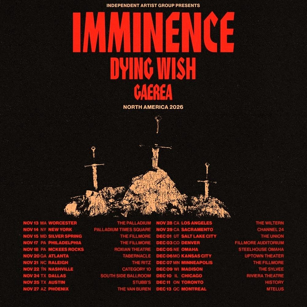 IMMINENCE NORTH AMERICA 2026 SETLIST PLAYLIST