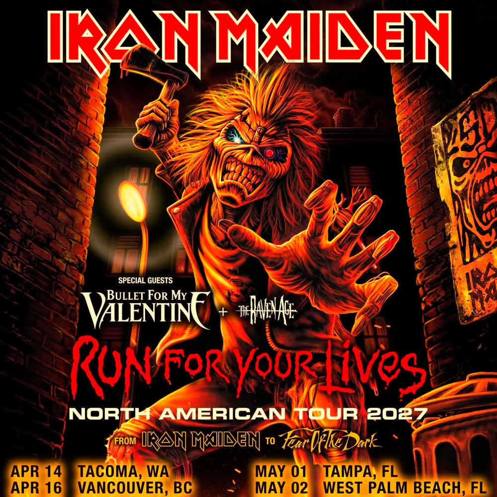 IRON MAIDEN RUN FOR YOUR LIVES NORTH AMERICAN TOUR 2027 SETLIST PLAYLIST