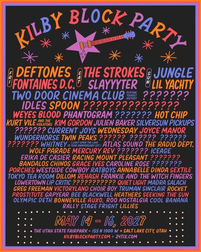 KILBY BLOCK PARTY 2027 COMPLETE SETLIST PLAYLIST