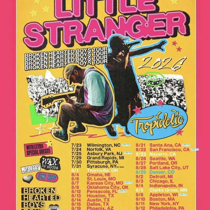 LITTLE STRANGER BROKEN HEARTED BOYS TOUR US 2026 SETLIST PLAYLIST