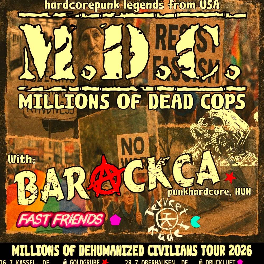 M.D.C. MILLIONS OF DEHUMANIZED CIVILIANS TOUR Europe 2026 Setlist Playlist