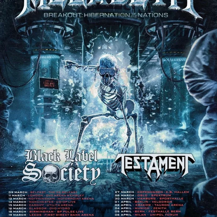 MEGADETH BREAKOUT: HIBERNATION OF THE NATIONS EUROPE 2026 SETLIST PLAYLIST