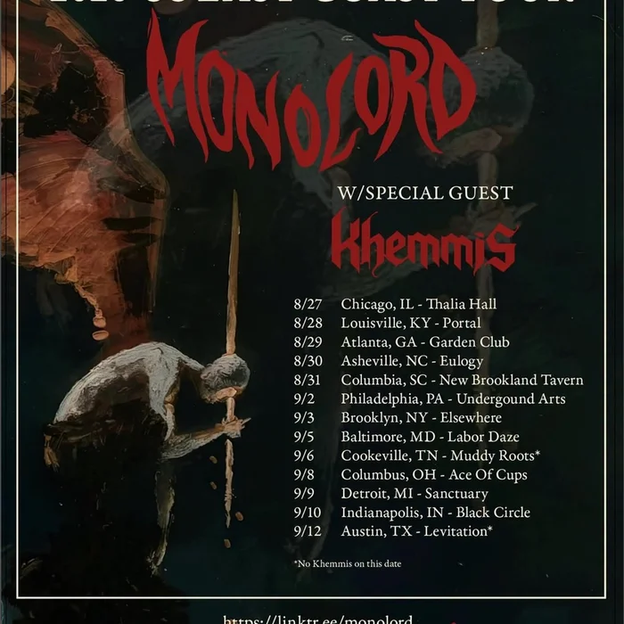 MONOLORD US EAST COAST TOUR 2026 SETLIST PLAYLIST