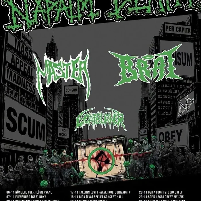 NAPALM DEATH CAMPAIGN FOR MUSICAL DESTRUCTION TOUR TBD 2026 SETLIST PLAYLIST