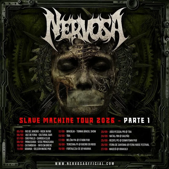 NERVOSA SLAVE MACHINE TOUR 2026 - PARTE 1 S. AMERICA SETLIST PLAYLIST