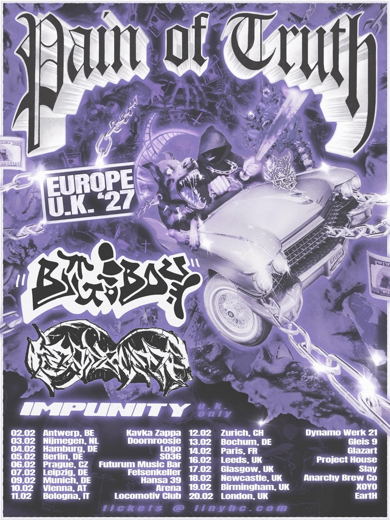 PAIN OF TRUTH EUROPE U.K. '27 TOUR SETLIST PLAYLIST