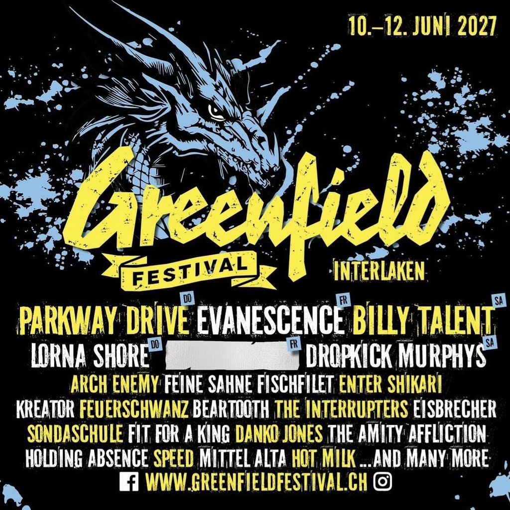 PARKWAY DRIVE & EVANESCENCE & BILLY TALENT EUROPE 2027 SETLIST PLAYLIST