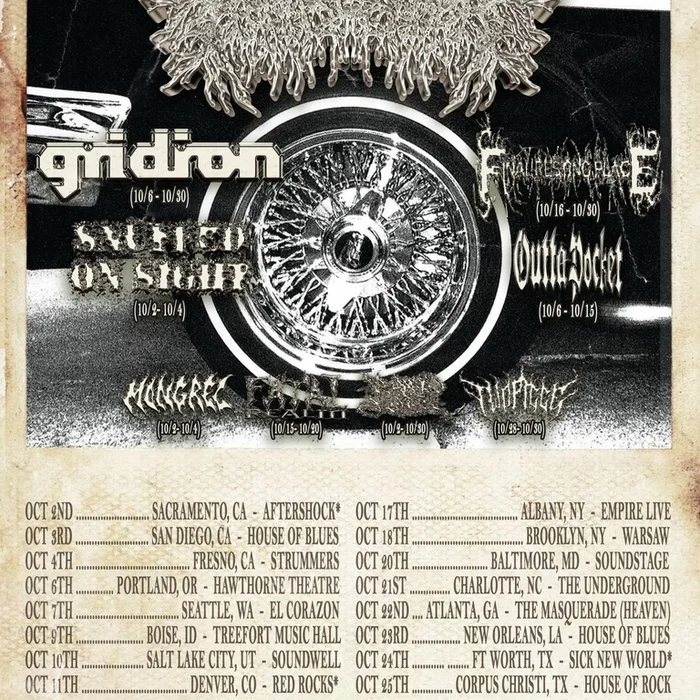 PEELING FLESH US TOUR OCTOBER 2026 SETLIST PLAYLIST