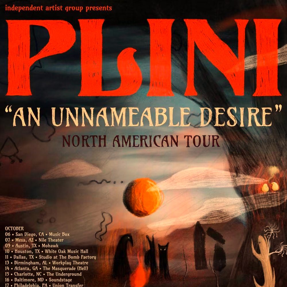 PLINI AN UNNAMEABLE DESIRE NORTH AMERICAN TOUR 2026 SETLIST PLAYLIST
