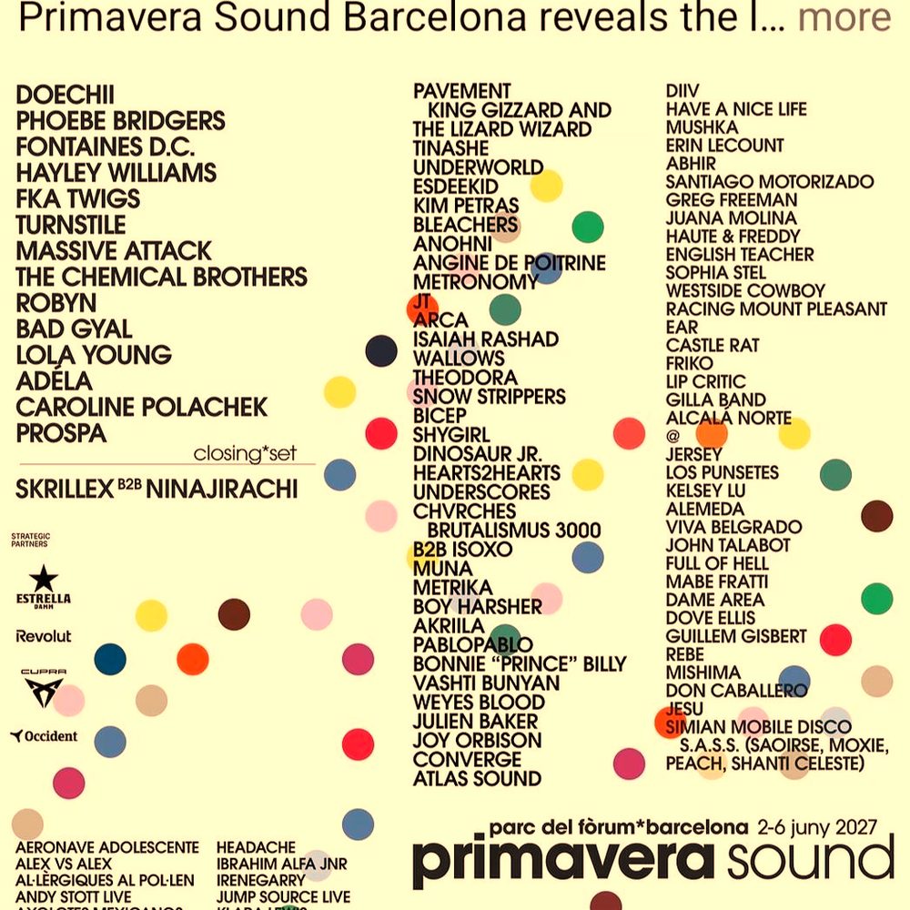 PRIMAVERA SOUND 2027 COMPLETE SETLIST PLAYLIST