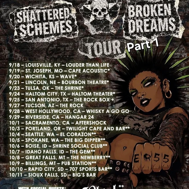 PRIMER 55 SHATTERED SCHEMES BROKEN DREAMS TOUR PART 1 US 2026 SETLIST PLAYLIST