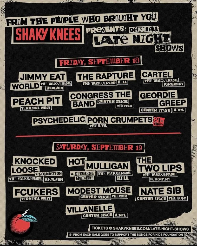 Shaky Knees 2026 - Official Late Night Shows Setlist Playlist