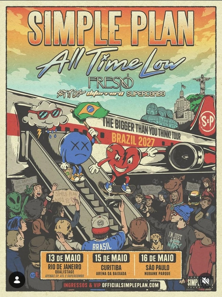 SIMPLE PLAN & ALL TIME LOW THE BIGGER THAN YOU THINK! TOUR BRAZIL 2027 SETLIST PLAYLIST