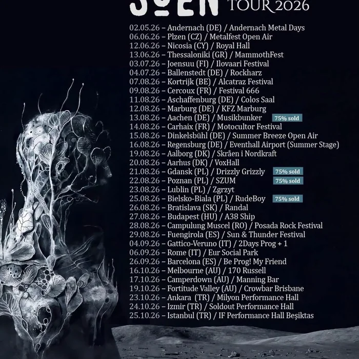SOEN RELIANCE TOUR WORLD 2026 SETLIST PLAYLIST