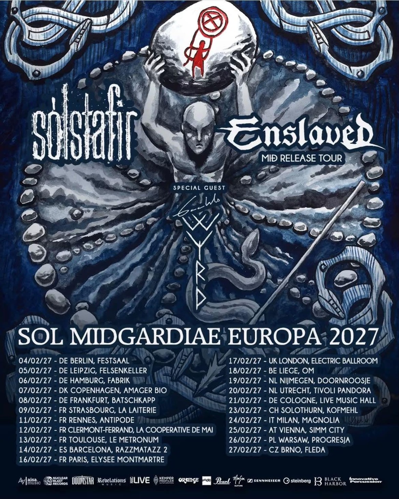 SÓLSTAFIR & ENSLAVED SOL MIDGARDIAE EUROPA 2027 SETLIST PLAYLIST
