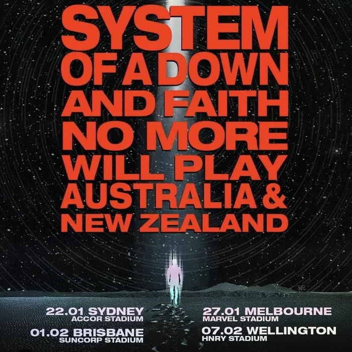 SYSTEM OF A DOWN & FAITH NO MORE AUSTRALIA & NEW ZEALAND 2027 SETLIST PLAYLIST