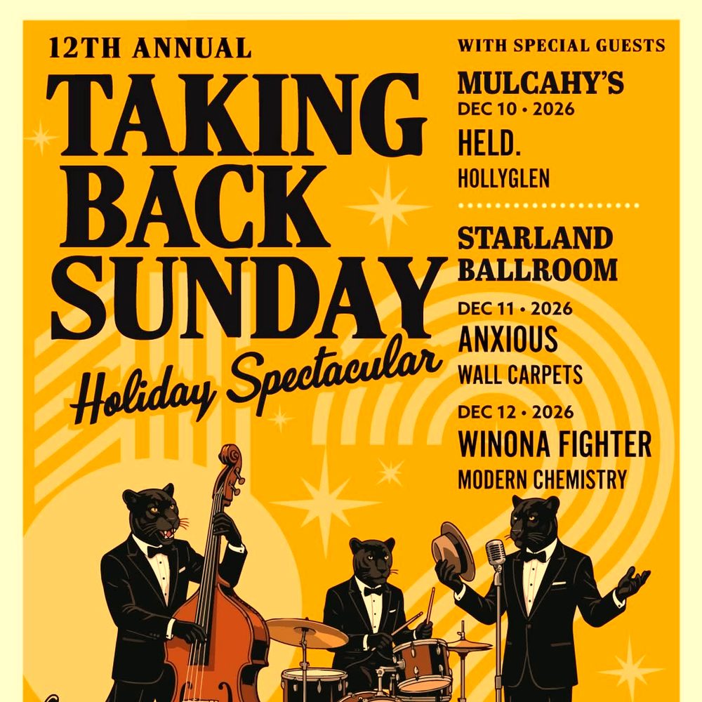 TAKING BACK SUNDAY HOLIDAY SPECTACULAR 2026 SETLIST PLAYLIST