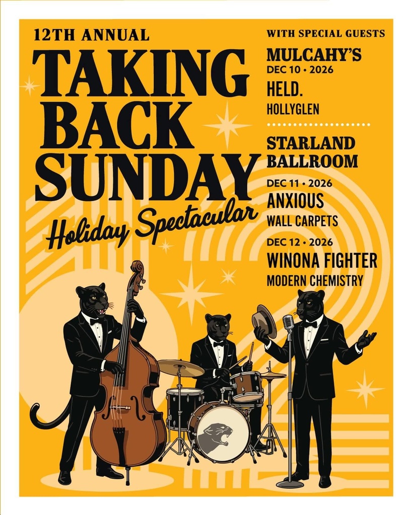 TAKING BACK SUNDAY HOLIDAY SPECTACULAR 2026 SETLIST PLAYLIST