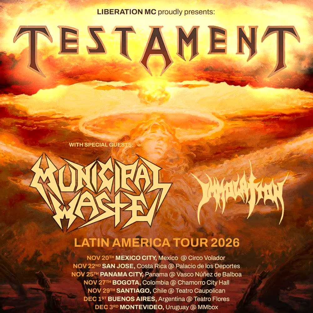 TESTAMENT LATIN AMERICA TOUR 2026 Setlist Playlist