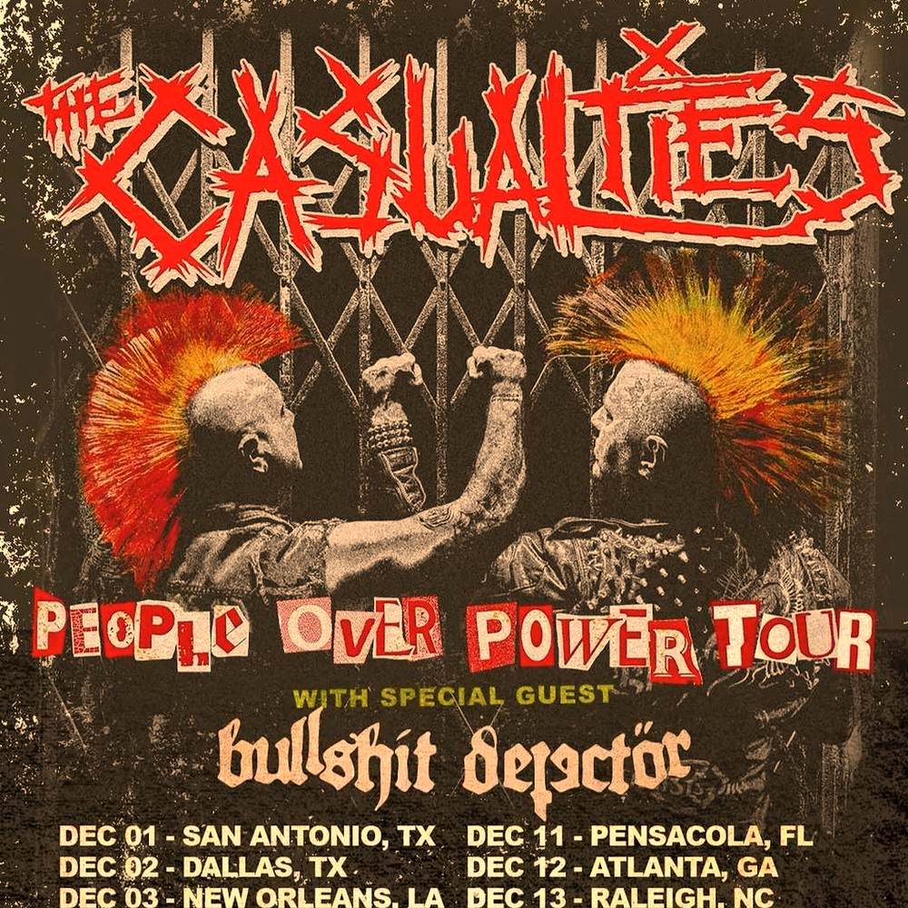 THE CASUALTIES PEOPLE OVER POWER TOUR US 2026 SETLIST PLAYLIST