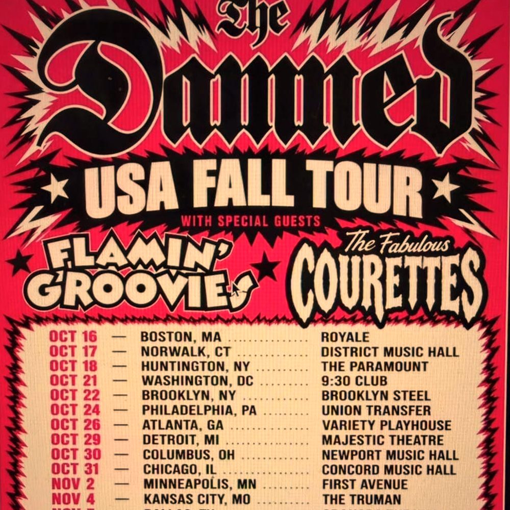 THE DAMNED USA FALL TOUR 2026 SETLIST PLAYLIST