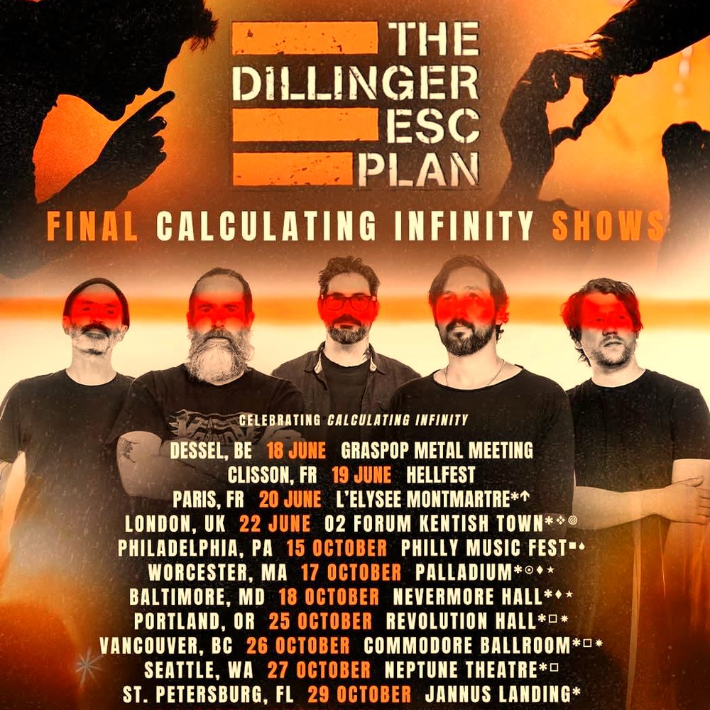 THE DILLINGER ESCAPE PLAN FINAL CALCULATING INFINITY SHOWS 2026 Setlist Playlist