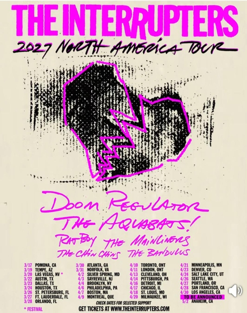 THE INTERRUPTERS NORTH AMERICA TOUR 2027 SETLIST PLAYLIST