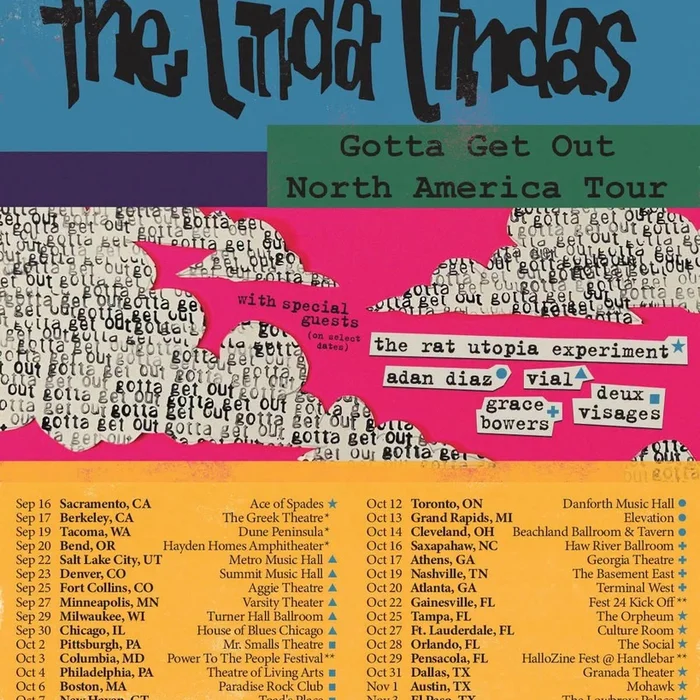 THE LINDA LINDAS GOTTA GET OUT NORTH AMERICA TOUR 2026 SETLIST PLAYLIST