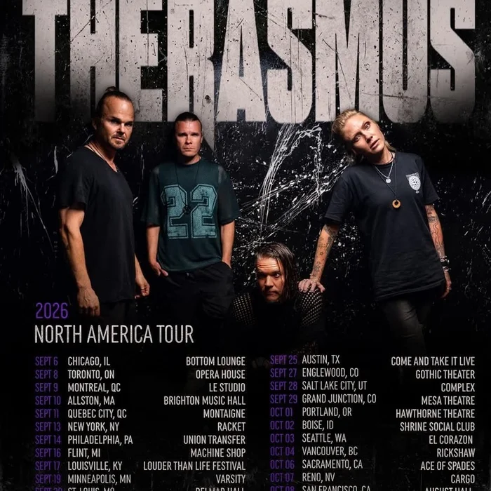 THE RASMUS NORTH AMERICA TOUR 2026 SETLIST PLAYLIST