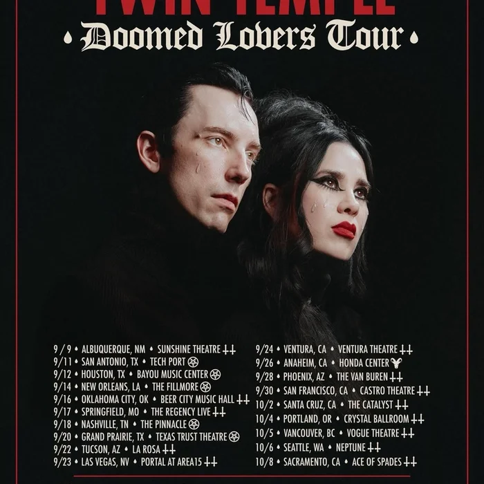 TWIN TEMPLE DOOMED LOVERS TOUR US 2026 SETLIST PLAYLIST