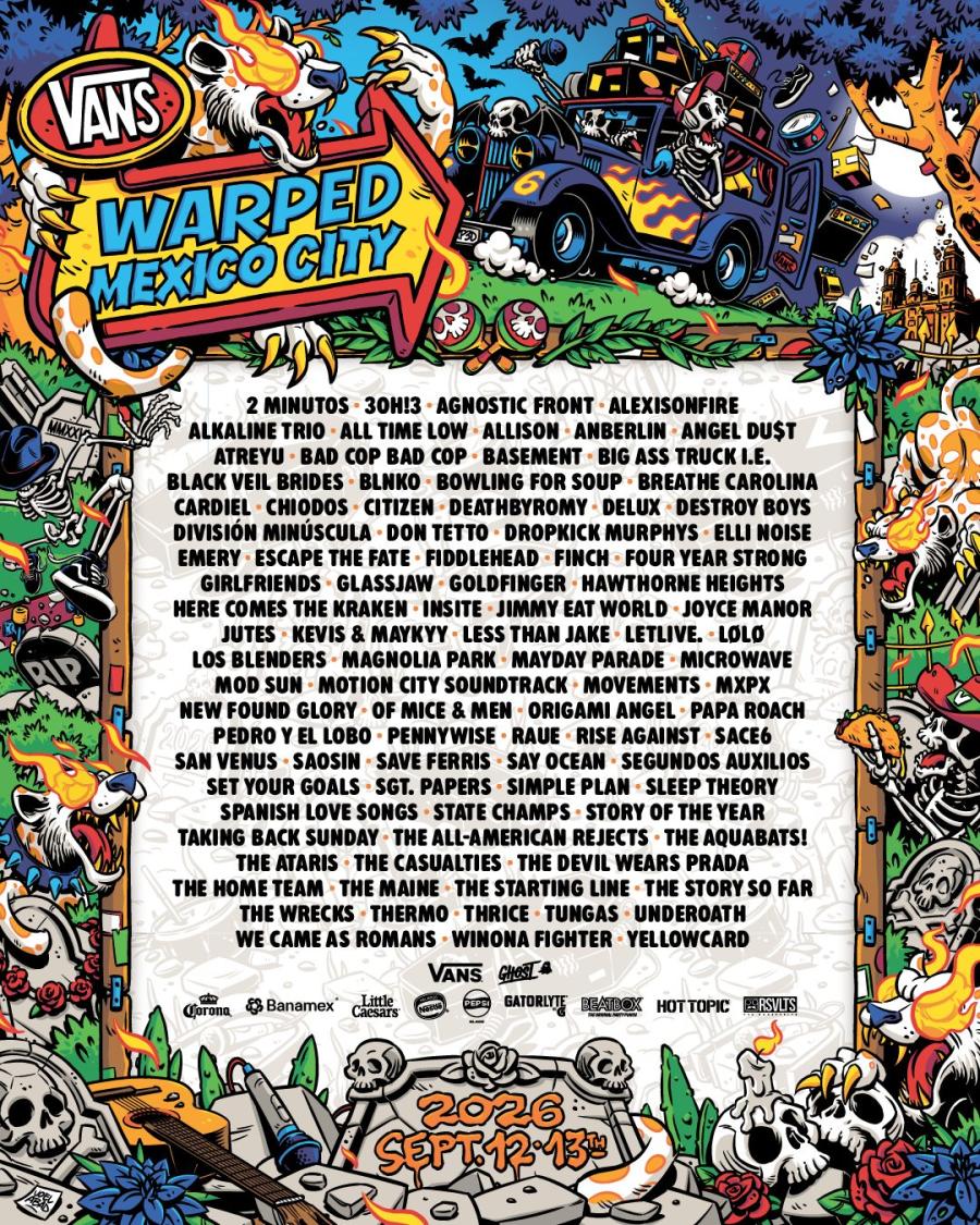 VANS WARPED TOUR Mexico City 2026 EVOLVING SETLIST PLAYLIST