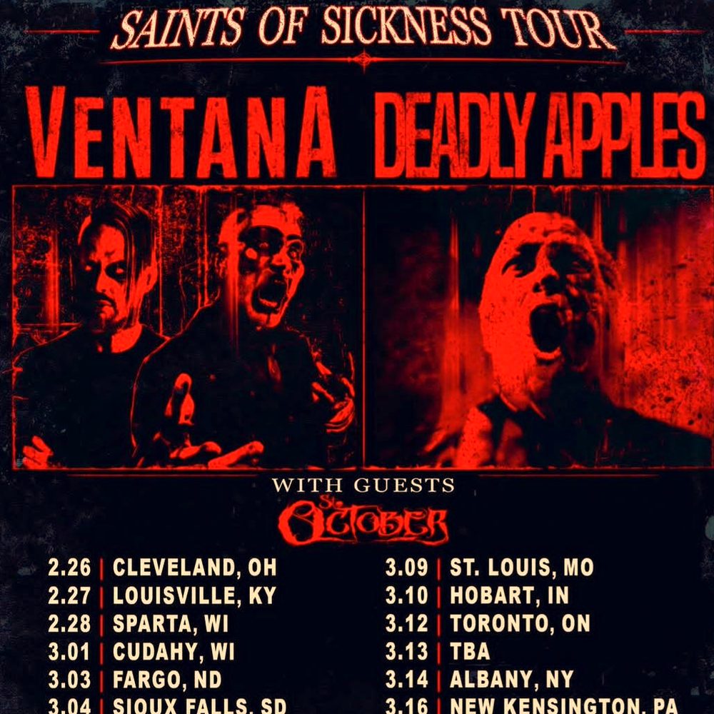 VENTANA & DEADLY APPLES SAINTS OF SICKNESS TOUR US 2027 SETLIST PLAYLIST