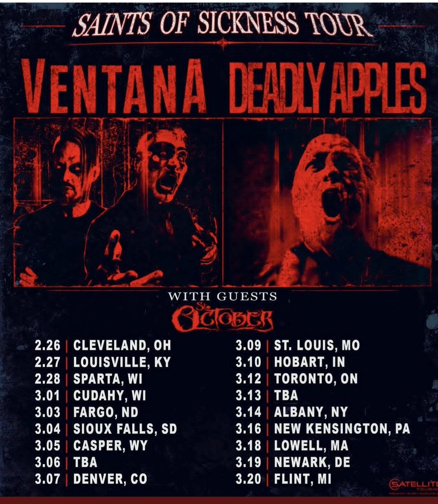 VENTANA & DEADLY APPLES SAINTS OF SICKNESS TOUR US 2027 SETLIST PLAYLIST