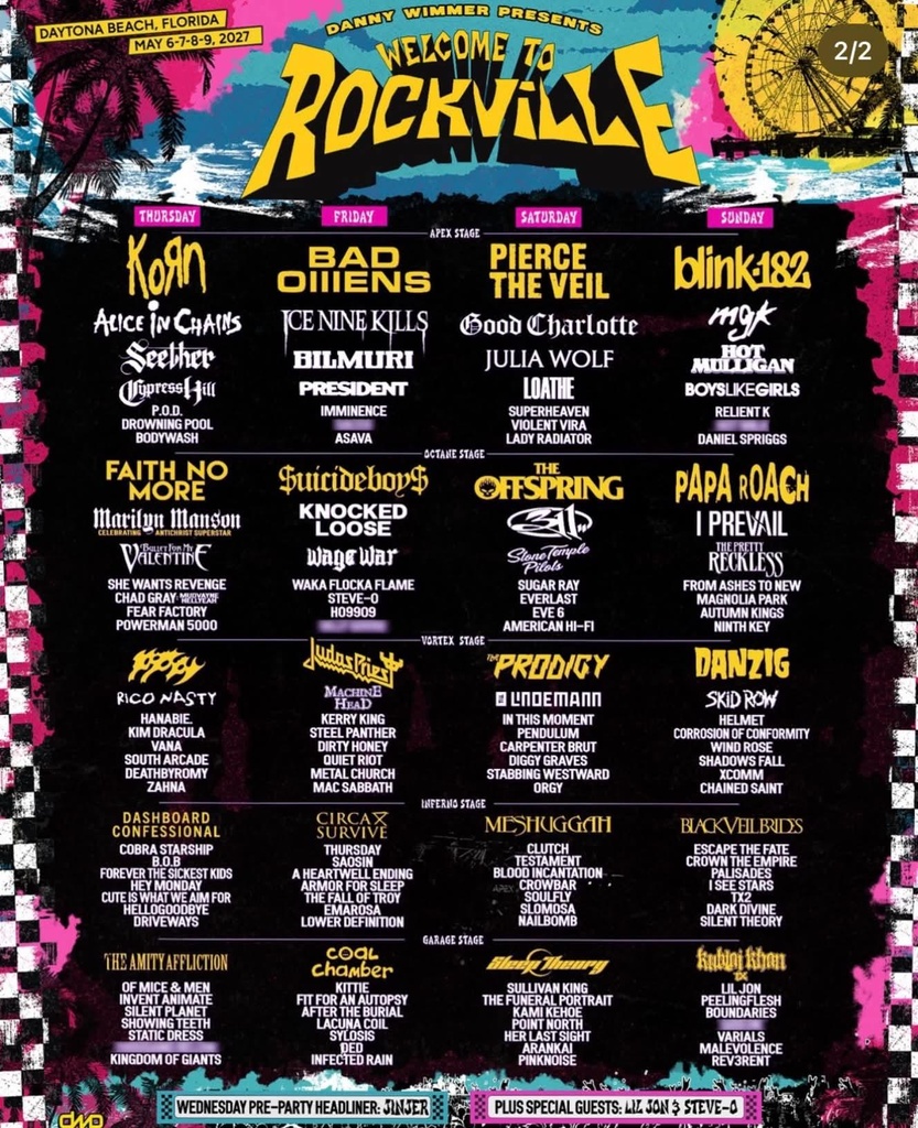 WELCOME TO ROCKVILLE 2027 COMPLETE SETLIST PLAYLIST