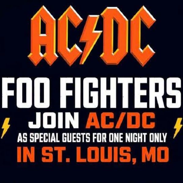 AC/DC FOO FIGHTERS St. Louis Sept. 8th 2026 Setlist Playlist