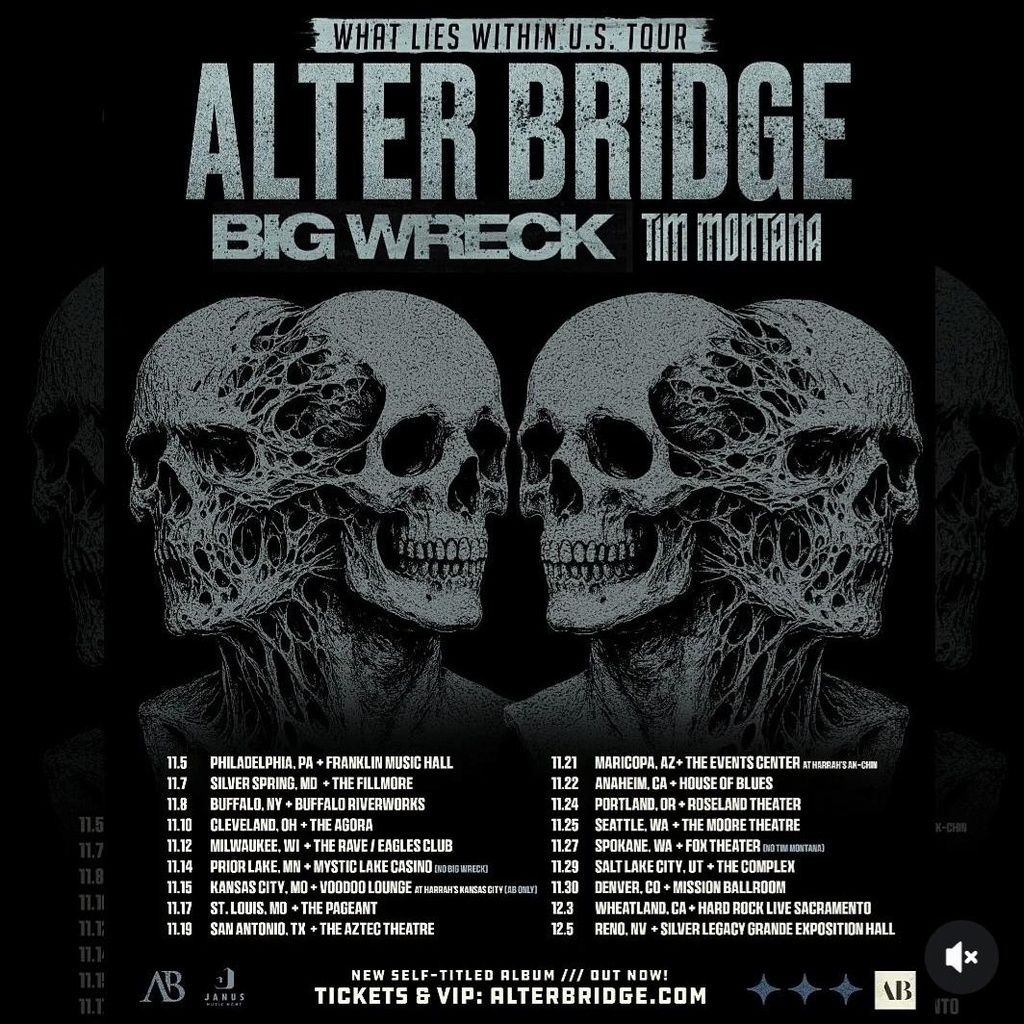 ALTER BRIDGE WHAT LIES WITHIN U.S. TOUR 2026 Setlist Playlist