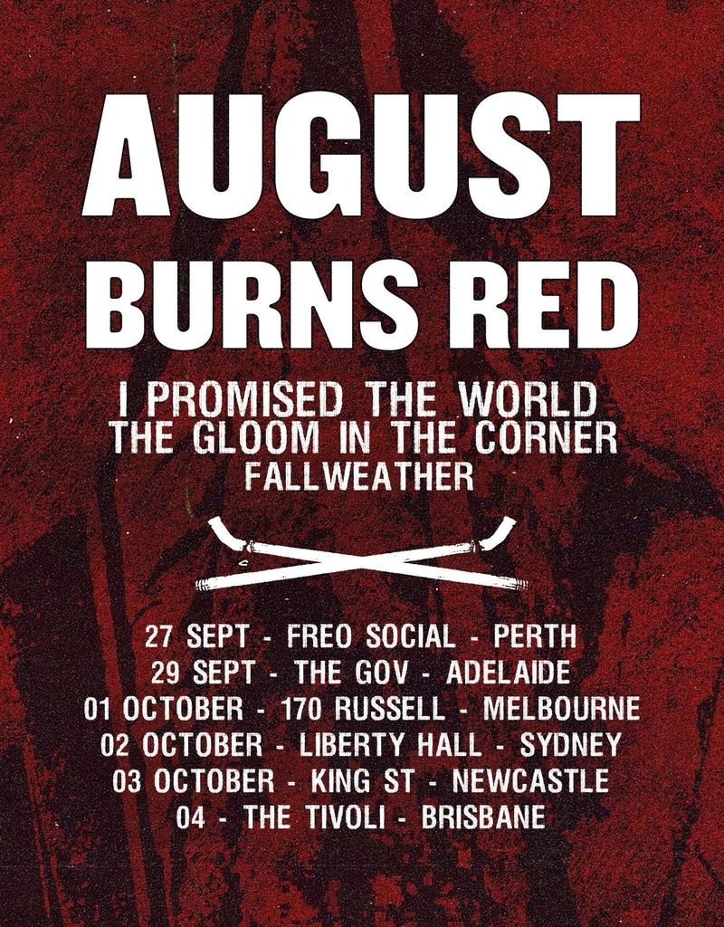 AUGUST BURNS RED Australia 2026 Setlist Playlist