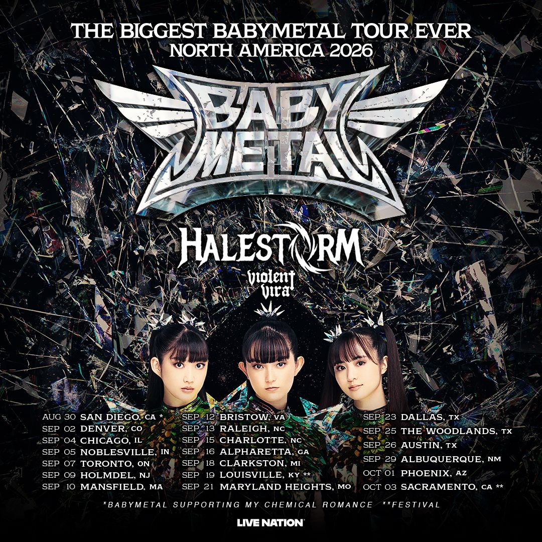 BABYMETAL / HALESTORM The Biggest Babymetal Tour Ever 2026 Setlist Playlist