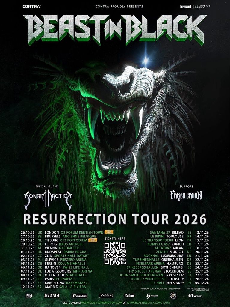 BEAST IN BLACK RESURRECTION TOUR EUROPE 2026 SETLIST PLAYLIST