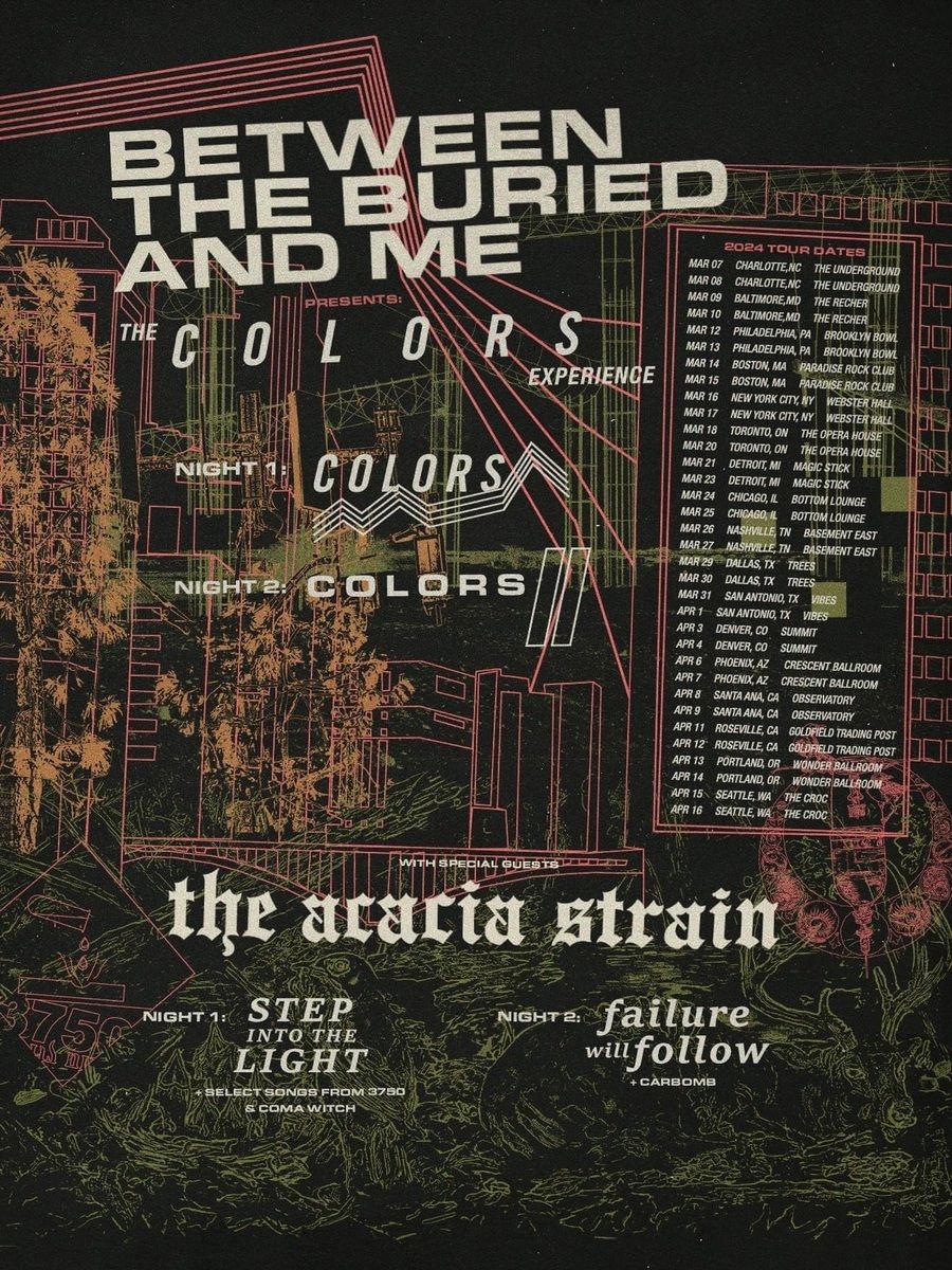 BETWEEN THE BURIED AND ME / ACACIA STRAIN The Colors Experience 2024 Setlist Playlist