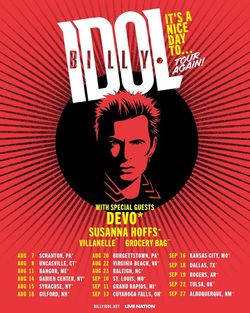 BILLY IDOL IT'S A NICE DAY TO... TOUR AGAIN! US 2026 Setlist Playlist