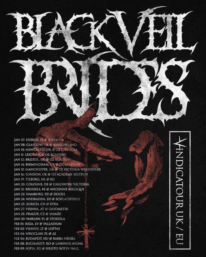 BLACK VEIL BRIDES INDICATOUR UK / EU 2026 Setlist Playlist